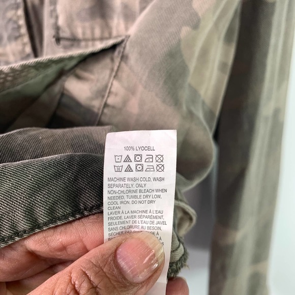 Lucky Brand Camo Collarless Olive Multicolor Trucker XL - Picture 7 of 9